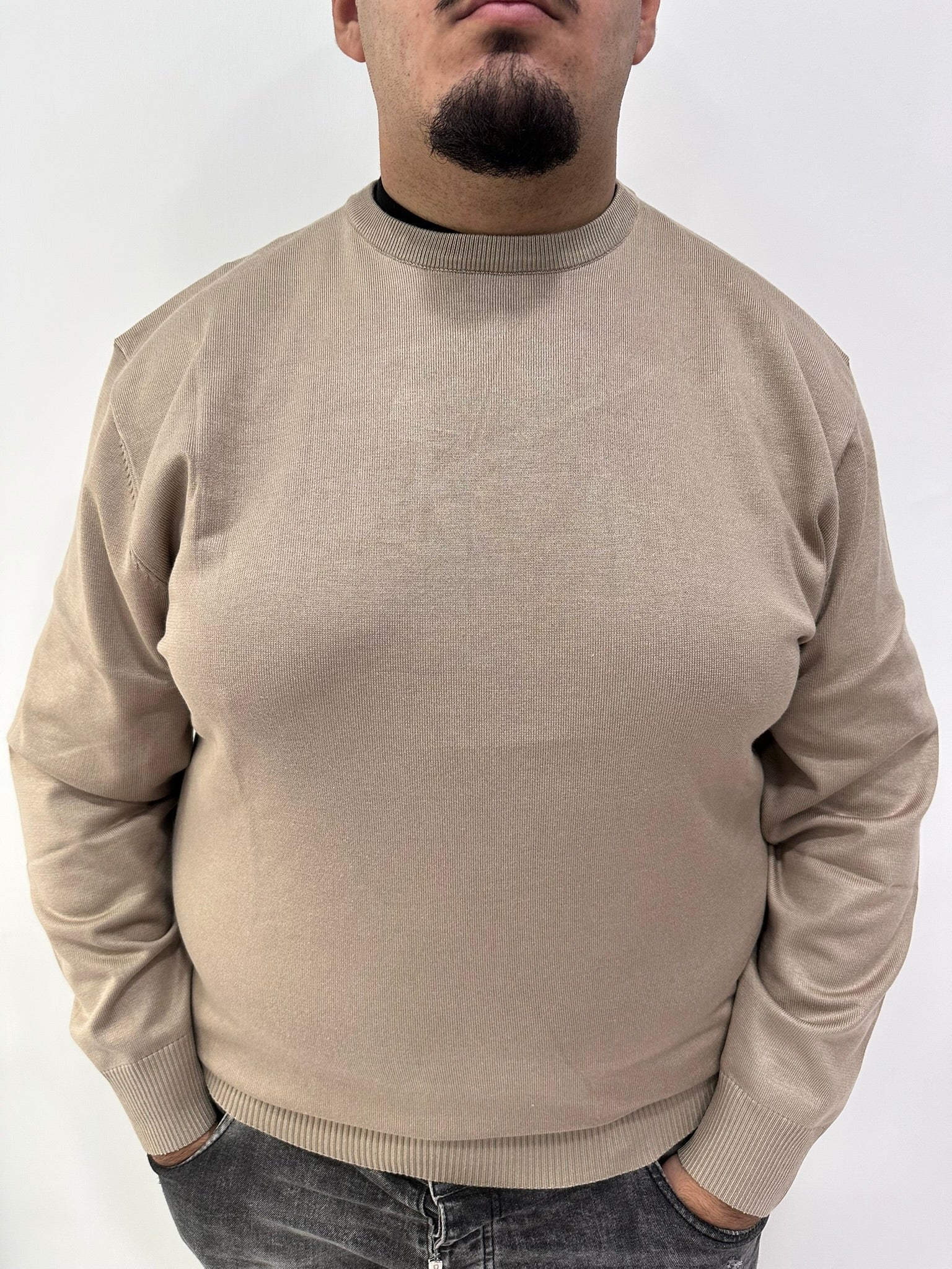 Maglione Giro Collo Tinta Unita