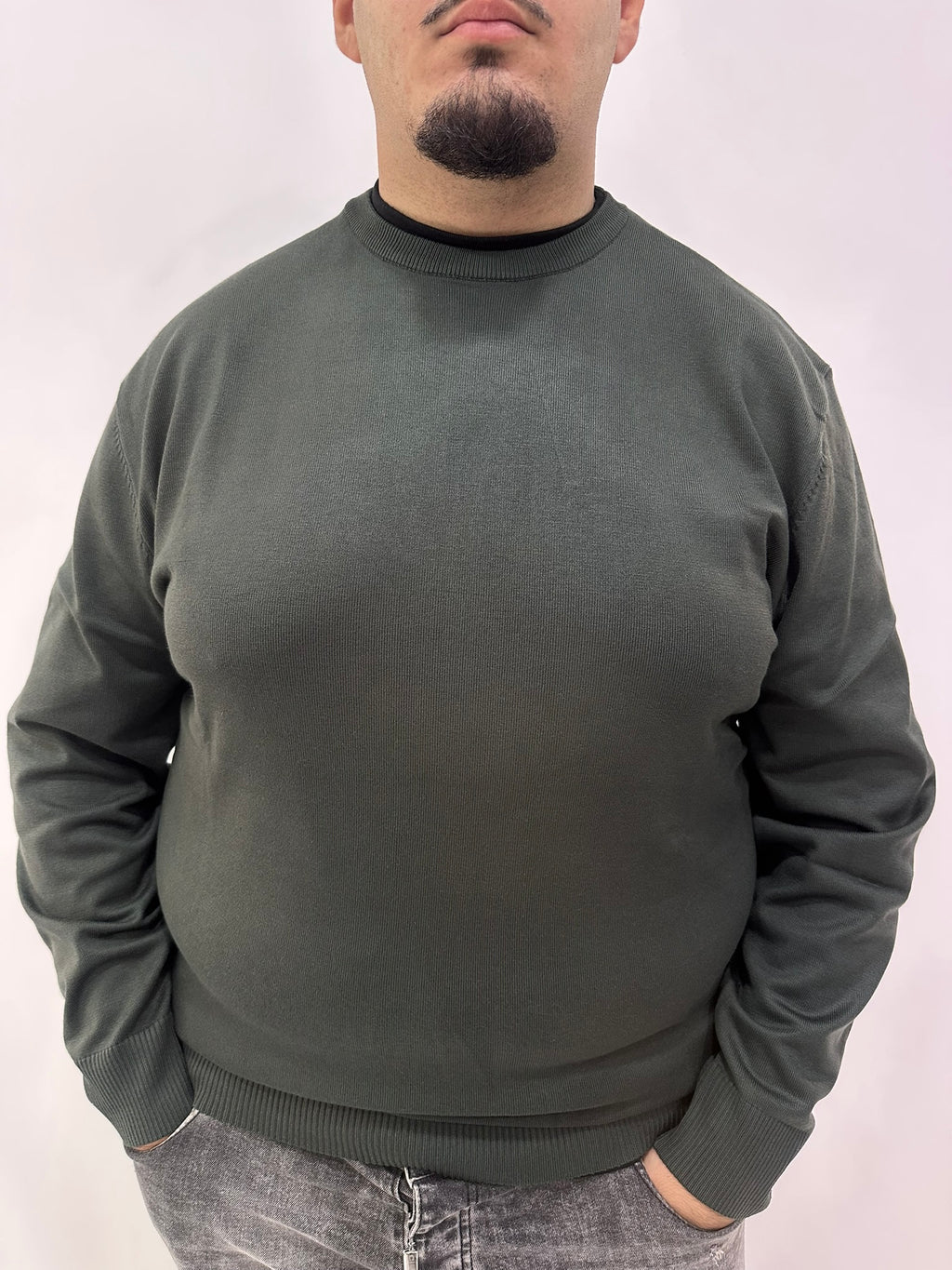 Maglione Giro Collo Tinta Unita