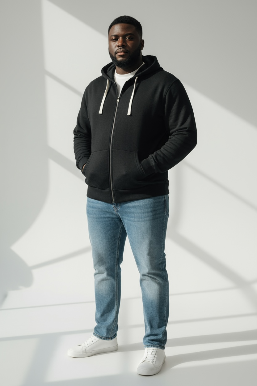 Felpa Zip e Cappuccio