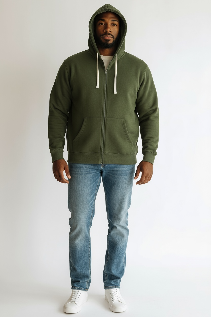 Felpa Zip e Cappuccio